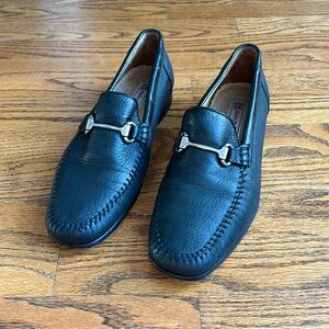 Sandro Moscoloni Men’s Black Leather Dress Loafers size 10.5